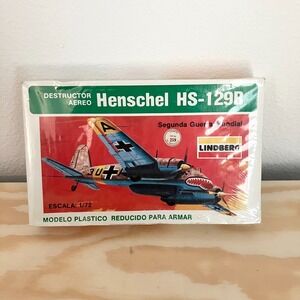Lindberg Henschel HS-129B Model Kit #474 WWII German Tank Destroyer Plane 1/72